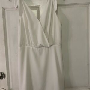 Naked Zebra white dress with ties at shoulder